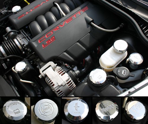 Corvette Engine Cap Set - Polished Aluminum : 2005-2013 C6,Z06,Grand Sport
