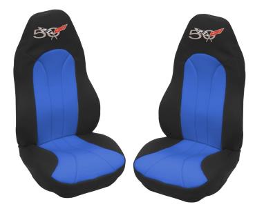 1997-2003 C5 Corvette, Neoprene Seat Covers with Embriodered 50th Anniversary Logo, Pair