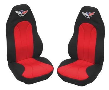 1997-2003 C5 Corvette, Neoprene Seat Covers with Embriodered 24hr Commorative Logo, Pair