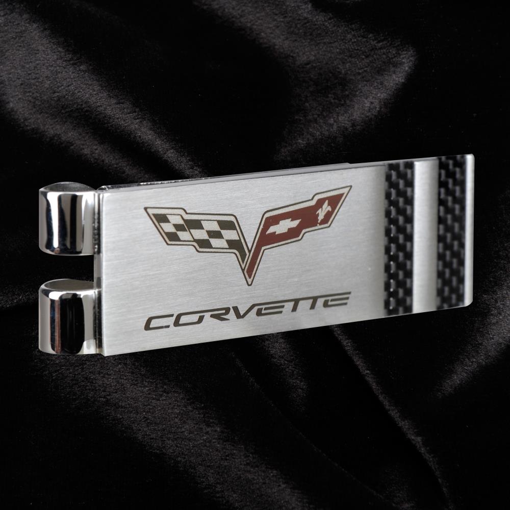 Corvette C6 Money Clip - Stainless Steel With Carbon Fiber Accents