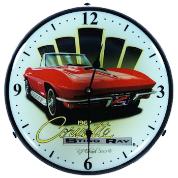 1967 Corvette Sting Ray USA Made Clock  -67CVCLOCK