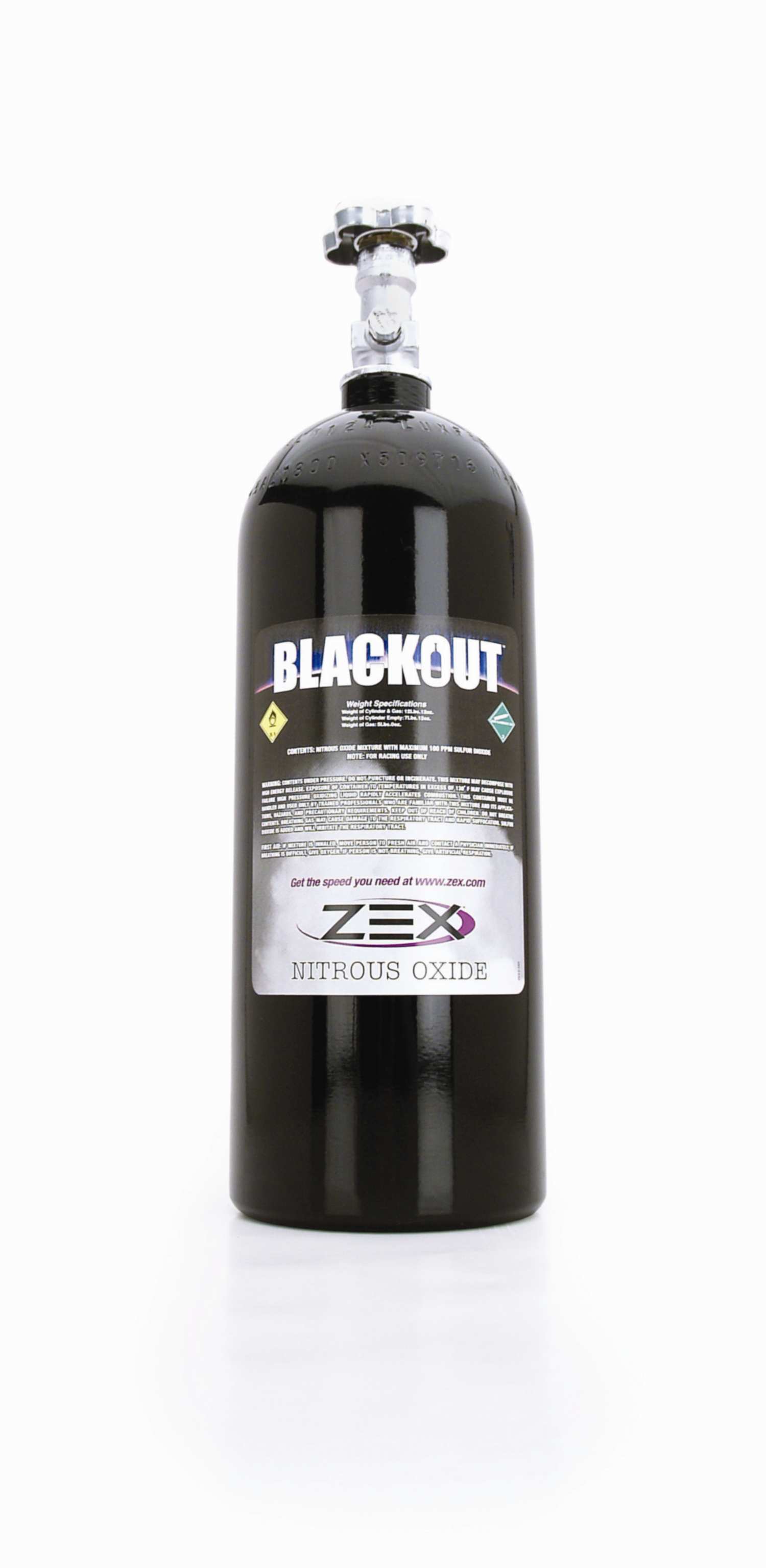 ZEX Black 5 lb Nitrous Oxide Bottle, N2O Blk Bottle, Corvette, Camaro and others