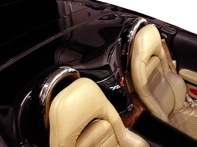 C5 Corvette Chrome Seat Back Hoops (also Gloss Black, or Leather)