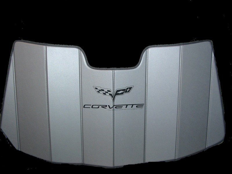 C6 Corvette Insulated Windshield Custom Sunshade Cover With C6 Flag Logo