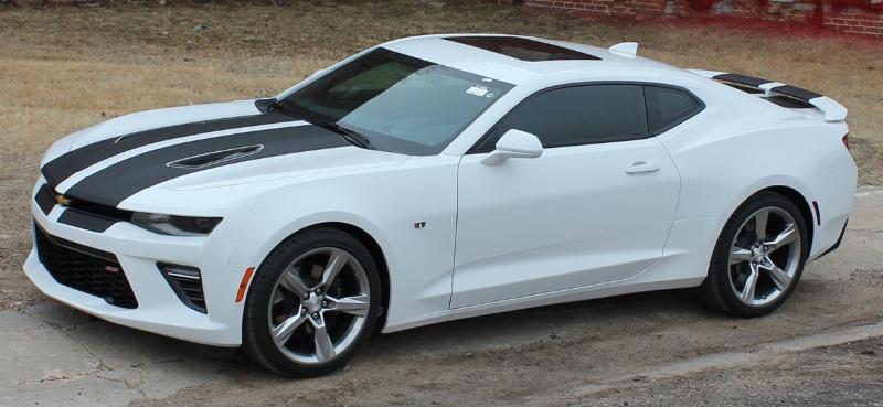 2016+ Camaro Hood and Body Stripe Kit, CAM SPORT SS Single Color, w/ No or Raised Spoiler