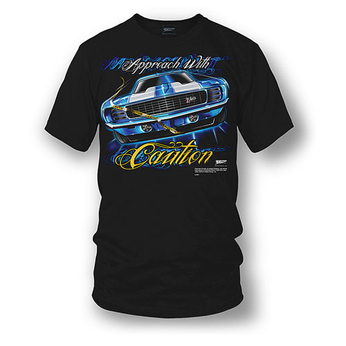 1969 Camaro Approach with Caution Tee Shirt Medium -