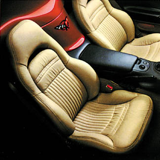 Driver Leather Seat Covers, Black Sport Seats, C5 Corvette