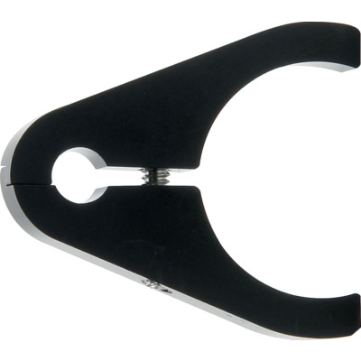 Roll Bar Accessory Clamp, Half Clamp, Clamp-On, Single 3/8 in Hole, Aluminum, Black Anodize, 1-1/2 in OD Tube, Each