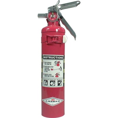 Fire Extinguisher, Dry Chemical, Class ABC, 2.5 lb, 1A 10B C Rated, Mounting Bracket, Steel, Chrome, Each