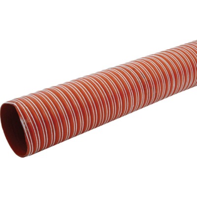 Air or Brake Duct Hose, 3 in Diameter, 10 ft, Silicone Rubber Coated Fiberglass Fabric, Orange, Each