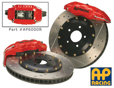 AP Racing 6-Piston Big Brake Kits, C6 Corvette Front Red 2 Piece Rotors