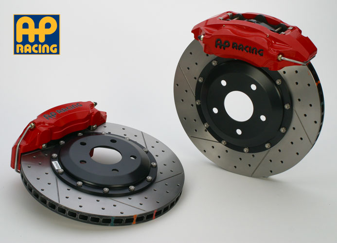 AP Racing 4-Piston Big Brake Kits, C6 Corvette Front Black 2 Piece Rotors