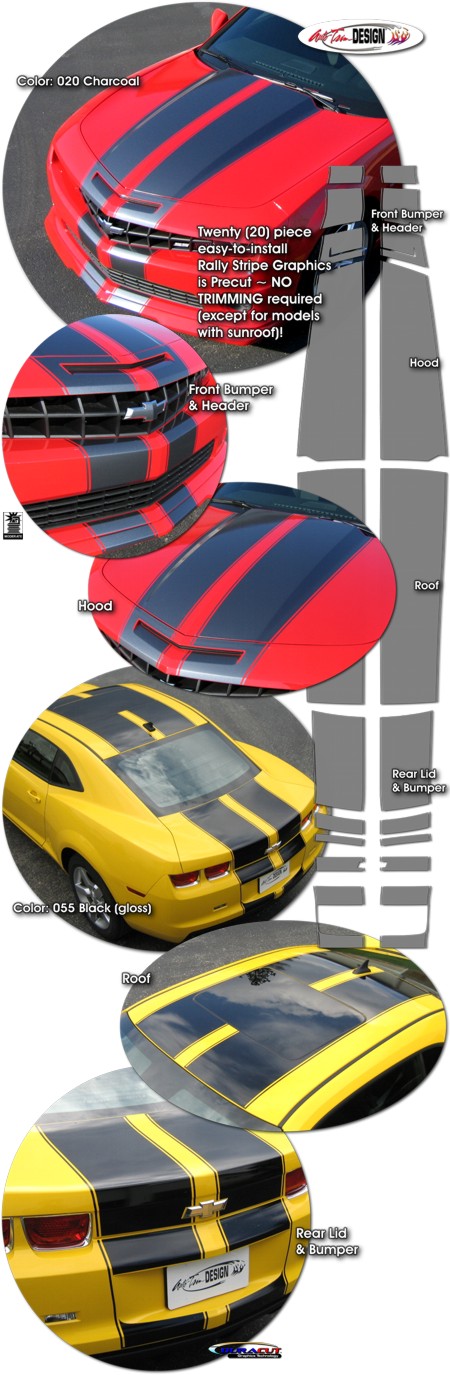 2010-13 Chevrolet Camaro Rally Stripe Graphic Kit 4