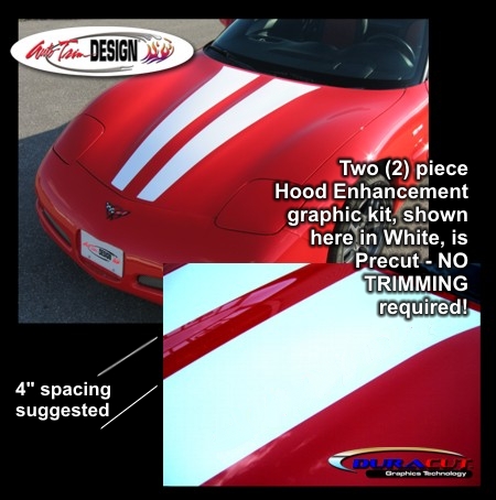 C5 Corvette Hood Enhancement Graphic Kit, Style 1, One Color