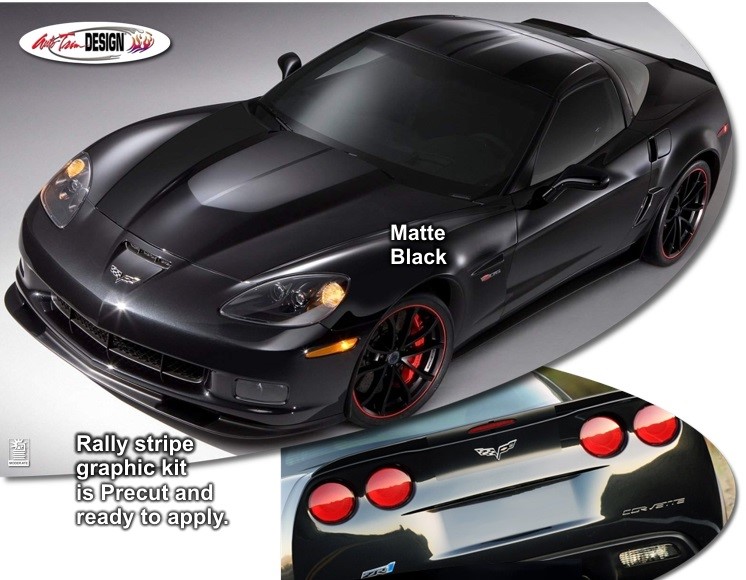 2011+ Corvette C6 Carbon or Z06 Centennial Edition w/ Carbon Hood Centennial Edition Style Rally Graphic Kit 1