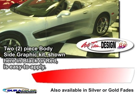 C5 Corvette Body Side Stripes Graphic Fade Kit, Style 2