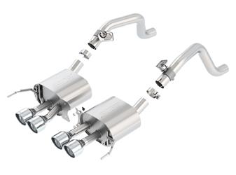 C7 Corvette Stingray 2014-2019 BORLA Rear Exhaust S-Type, 4-1/4 Inch Dual Round Rolled Angle-Cut Polished Stainless Steel Tips -