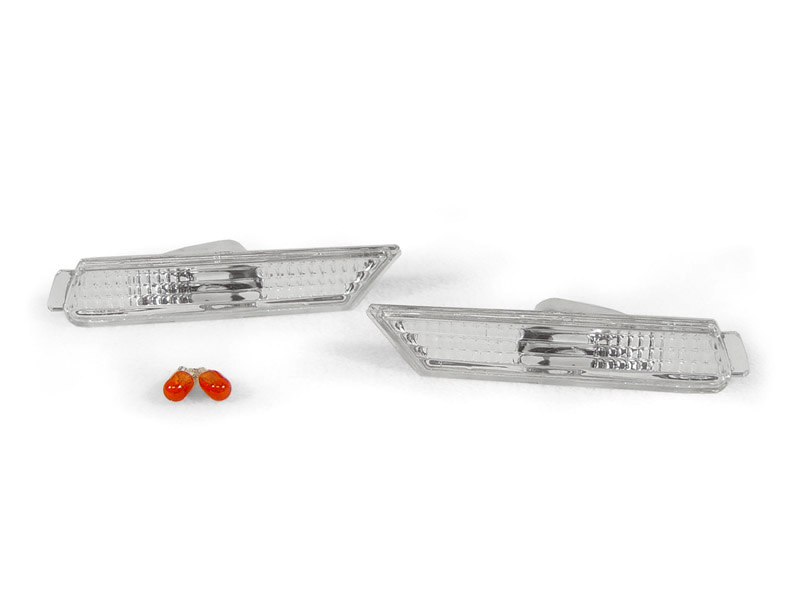 2010-2015 Chevrolet Camaro Front Crystal  Clear Side Bumper Side Marker Lights with Bulbs  - clone