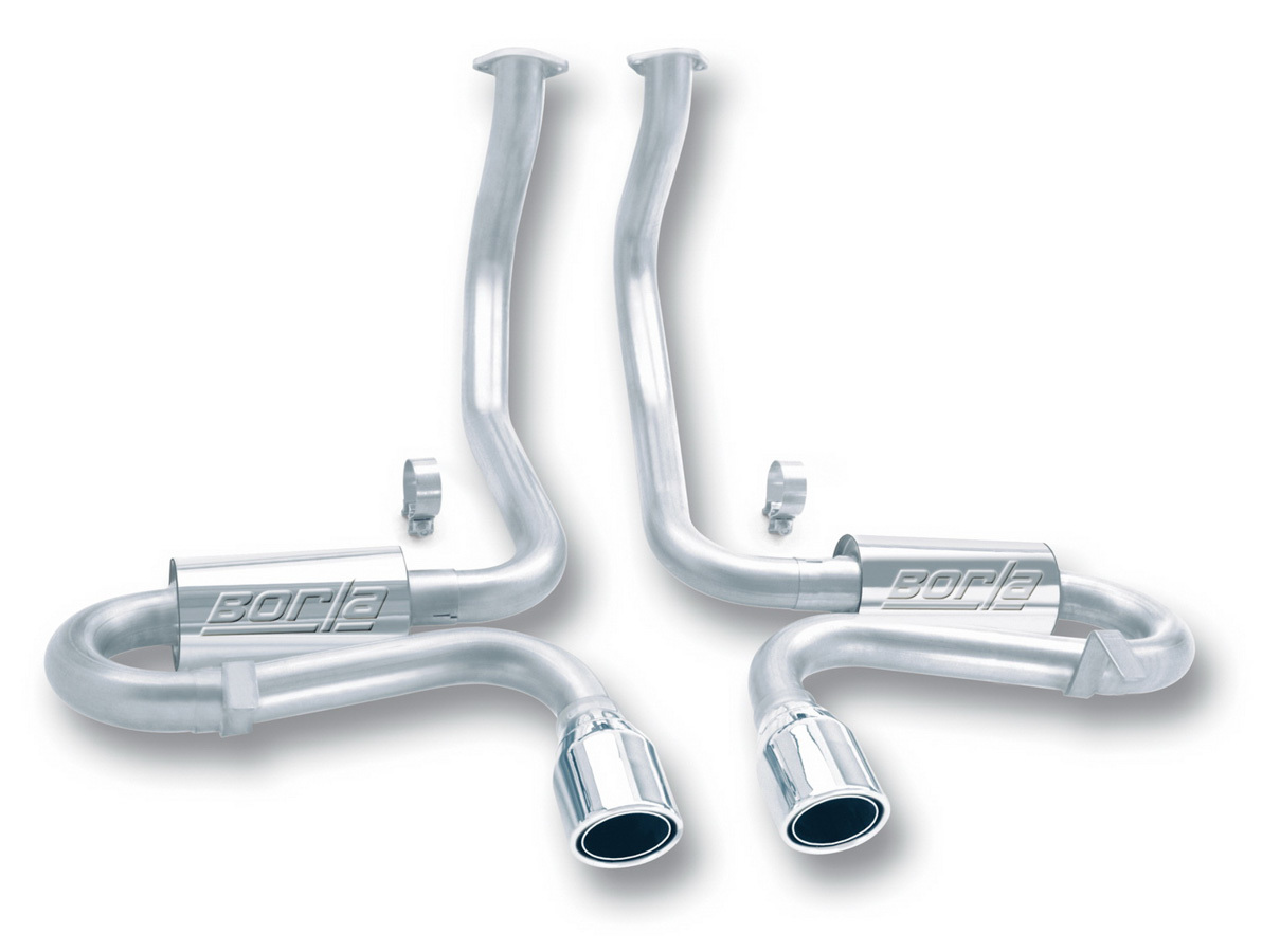 Corvette 1997-2004 Exhaust System, S-Type, Cat-Back, 2-1/2 in Tailpipe, Oval Tips, Stainless, Natural, Kit