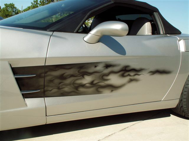 C6 Corvette Black Flame Sport Fade Side Graphic kit C6 2005-2013
