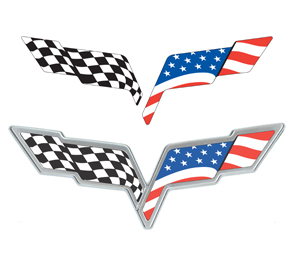 C6 Corvette, Flag (set) domed emblem overlays