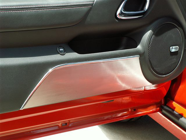 2010+ Camaro Brushed Stainless Door Panel Kick Plates