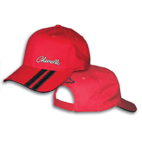 Chevrolet Chevelle Red w/Black Stripes Embroidered Mens Hat  -84650