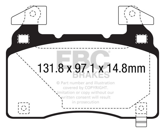 2014-2018 Cadillac CTS Vsport Premium Luxury, 3.6, V6, Yellowstuff Our Flagship range FRONT Disc Brake Pad Set FMSI D1474, DP430