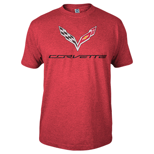 C7 Corvette Heather Corvette Logo T-Shirt Corvette Flag Logo
