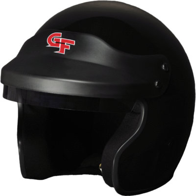 G-Force Helmet, GF1, Open Face, Snell SA2015, Head and Neck Support Ready, Black