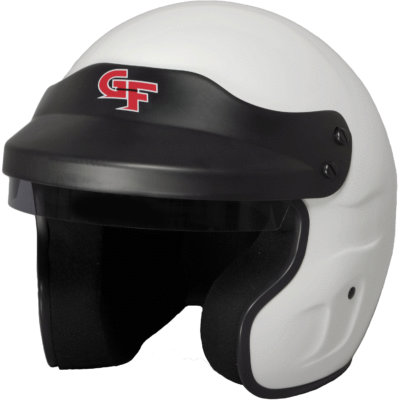 G-Force Helmet, GF1, Open Face, Snell SA2015, Head and Neck Support Ready, White
