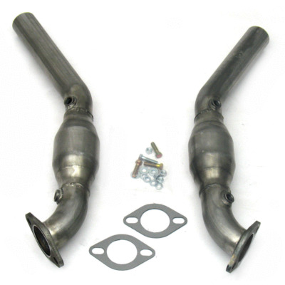 Camaro 2010-11, Intermediate Pipes, Mid-Pipes, 2-1/2 in Diameter, Catted, Stainless, Natural, GM LS-Series, Chevy