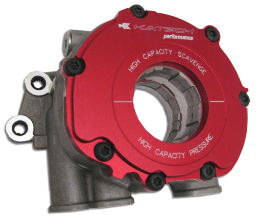Katech High Capacity Scavenged LS9 Ported Oil Pump, C6/ZR1 Corvette, 30% greater scavenge capacity/20% greater pressure capacity
