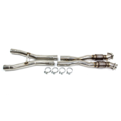 C6 Corvette Z06, Grand Sport 2006-13 Exhaust X-Pipe, 3 in Diameter, Stainless, Natural, W/CATS