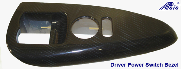Driver Power Window Bezel, 08 Carbon Look, C6 Corvette, 2005 and up