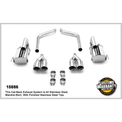 C6 Corvette Magnaflow Performance Exhaust System, Street Series, Axle-Back, 2-1/2 in Diameter, 4 in Tips, Stainless