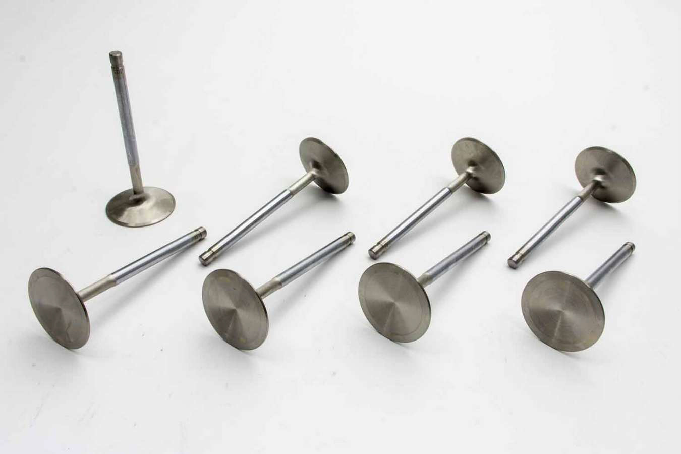 Exhaust Valve, Race Master, 1.550 in Head, 0.314 in Valve Stem, 4.923 in Long, Stainless, LS1 / LS2, GM LS-Series, Set of 8