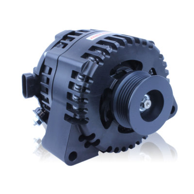 C5 / C6 Corvette Alternator, S-Series Billet, 240 amp, 12V, 1 Wire, 6 Rib Serpentine Pulley, Black Anodize