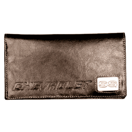Chevy SS Black Leather Checkbook Cover By MotorHead Products -MH-1529
