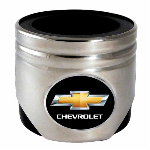 Chevrolet Bowtie logo Piston Koozie Can Cooler by MotorHead - Gold Emblem