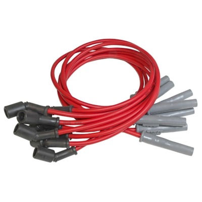MSD Spark Plug Wire, Super Conductor, Spiral Core, 8.5 mm Red, Straight Boot, Socket Style, GM LS-Series, Kit