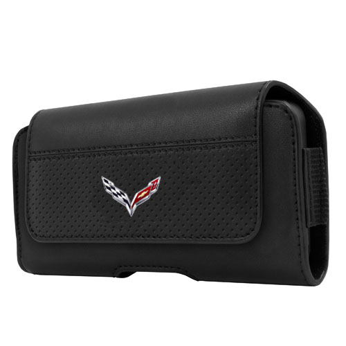 C7 Corvette Stingray Leather Belt Iphone Case, With C7 Flag Logo, for iPhone 5, 5s