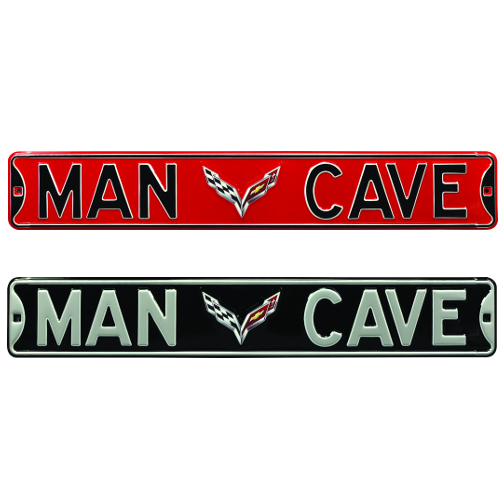 C7 Corvette "MAN CAVE" Metal Street, Garage Wall Sign