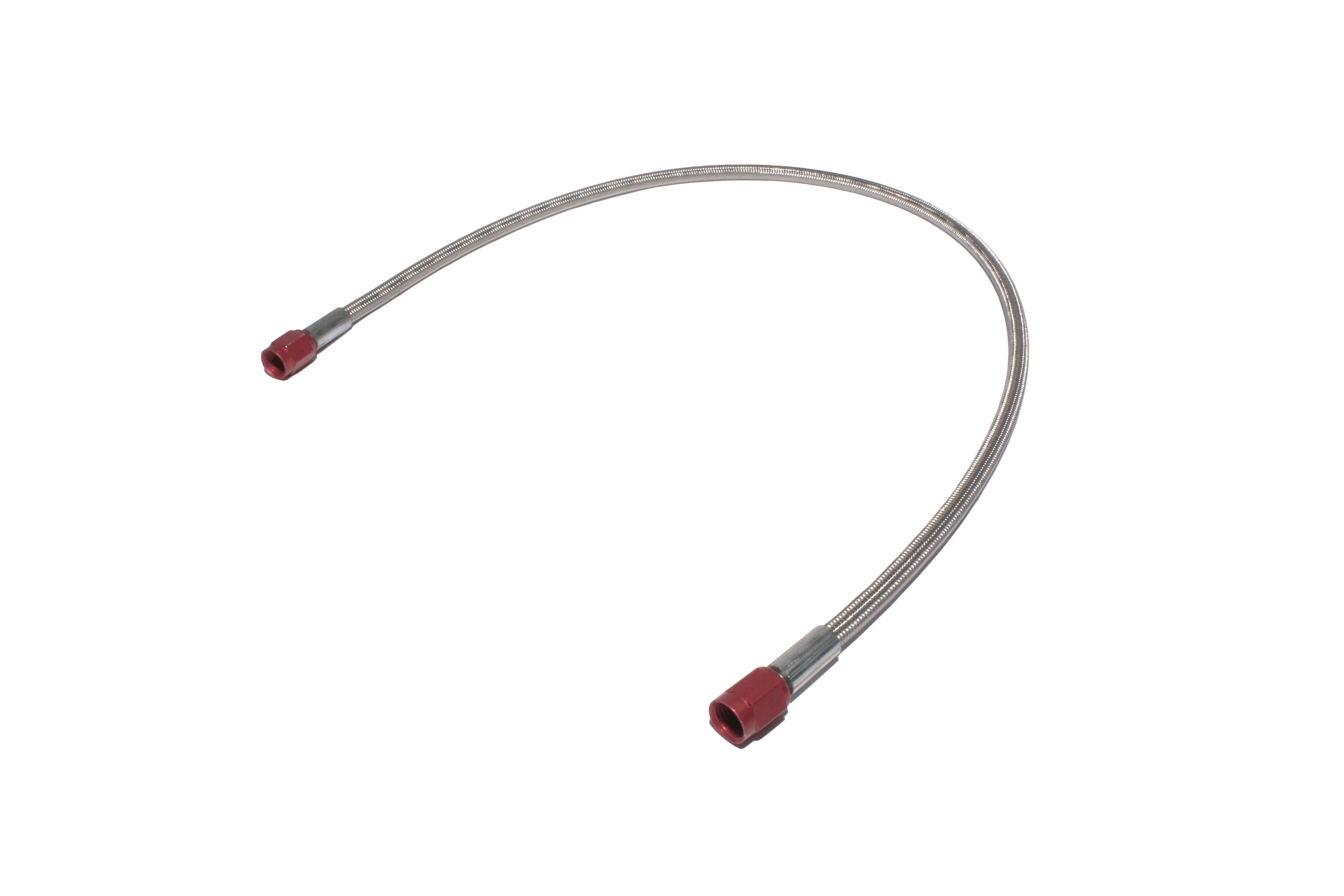 ZEX 2' (ft) Long -3AN Braided Hose with Red Ends, 3AN 2', Corvette, Camaro and others