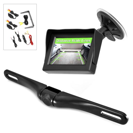 Corvette Wireless Rearview Backup Camera & Monitor, Waterproof Camera, 4.3'' Display, Distance Scale Lines