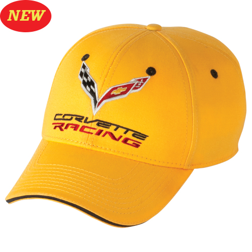C7 Corvette Corvette Racing Logo, Sandwich Cap, Hat, Yellow