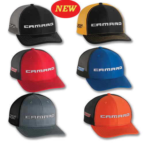 Camaro SS TRUCKER Hat, Cap, with CAMARO Logo on front
