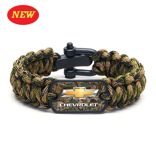 Chevrolet REALTREE Survival Bracelet. Super Strong Military Issue 550# Paracord, Bowtie Logo