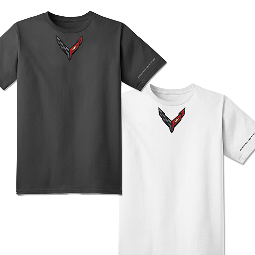 C8 Corvette, Mens Next Generation C8 Corvette CARBON BADGE Tee, T-shirt