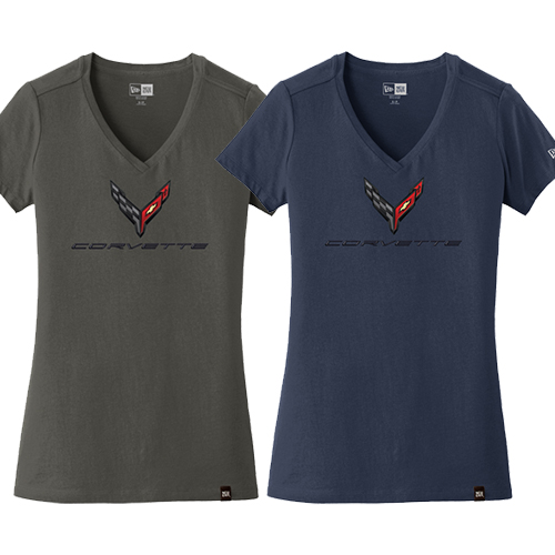 C8 Corvette, Ladies Next Generation C8 Corvette V- Neck Tee, T-shirt